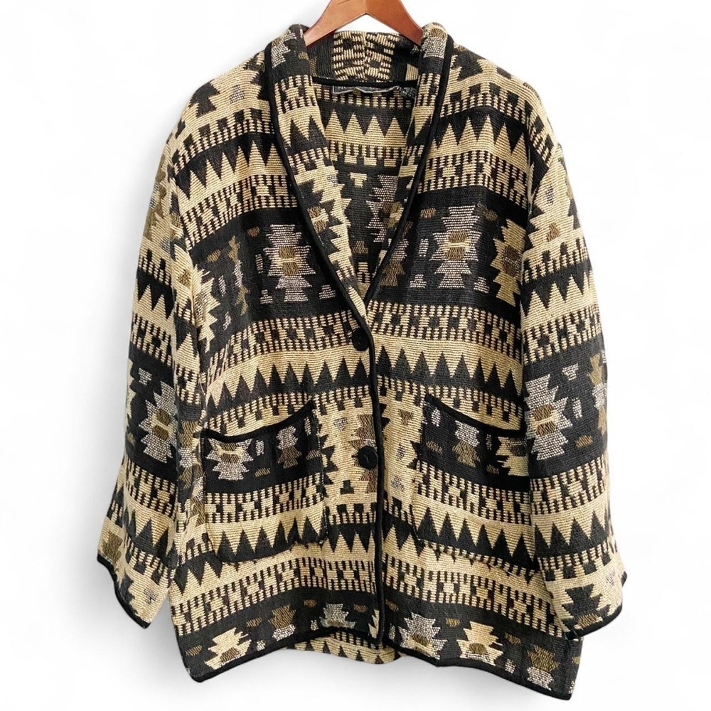 Vintage Aztec Print Tapestry Jacket